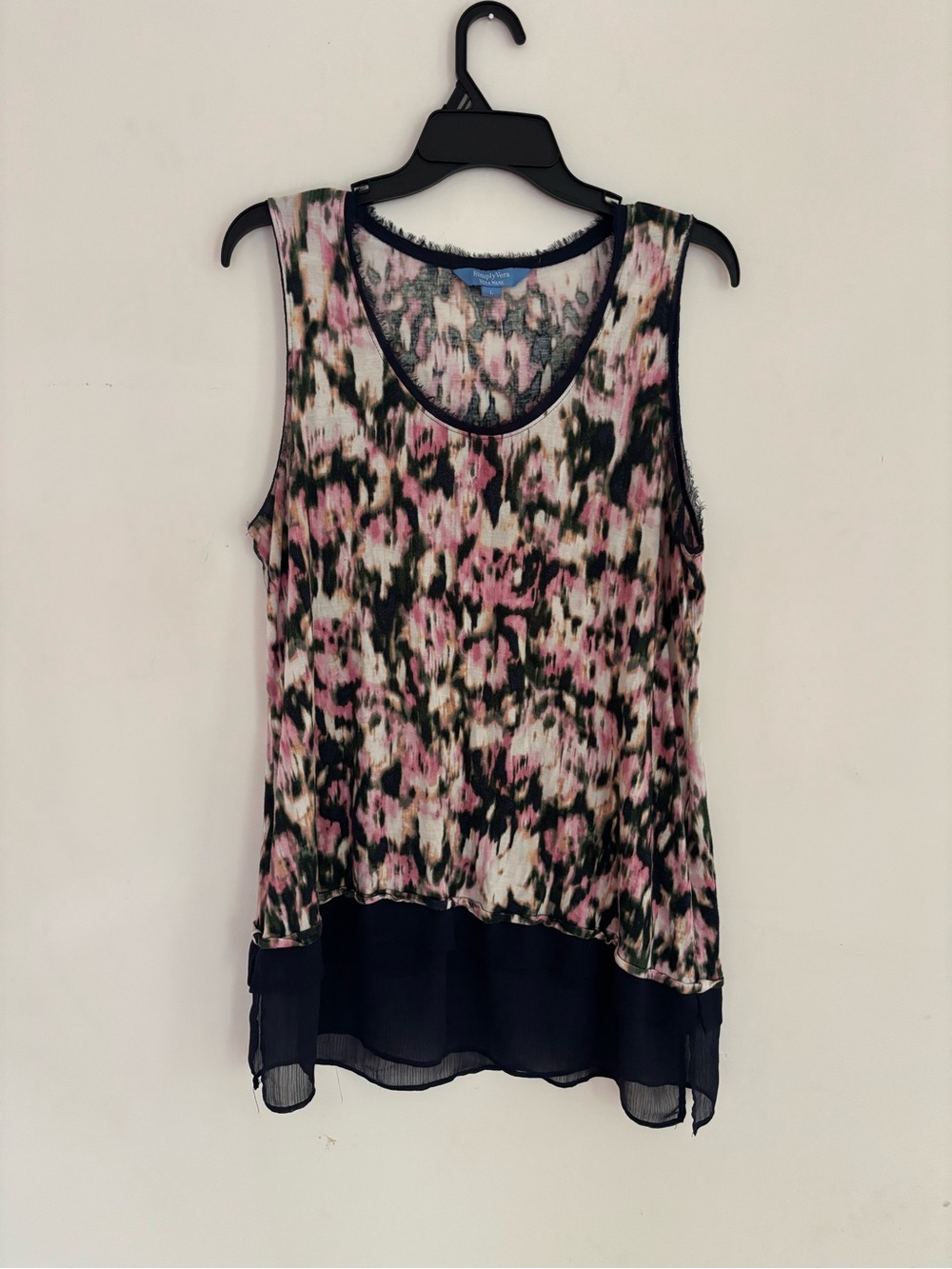 Simply Vera Vera Wang Floral Sleeveless Tunic Top Large